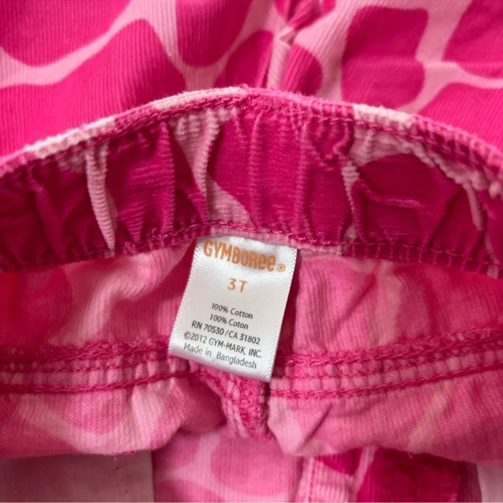 Gymboree Loveable Giraffe Pink Giraffe Print Corduroy Pants Girls Size ‎ 3T